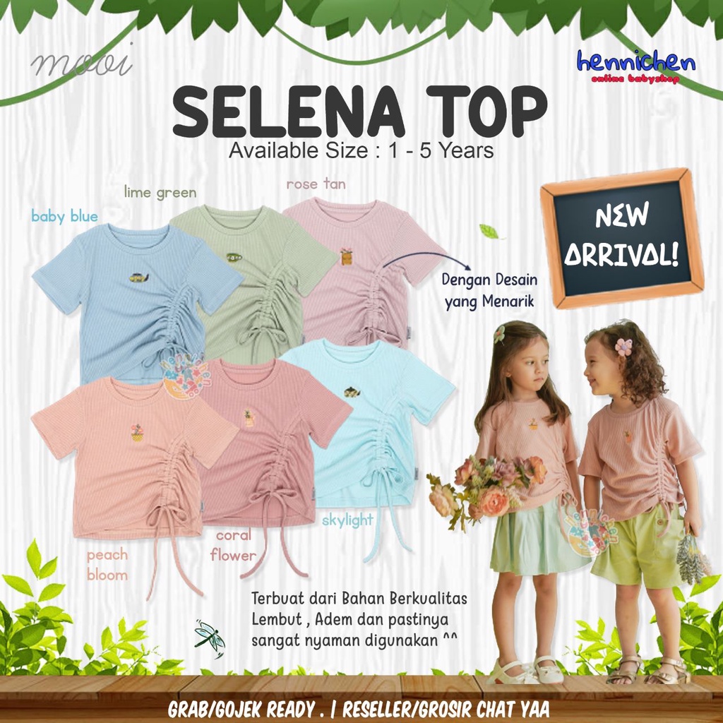 PROMO 7.7 PROMO BAJU LEBARAN MURAH MOOI SELENA RIB TOP ATASAN BAJU ANAK SERUT PAKAIAN MACARON SERIES FASHION ANAK PEREMPUAN 1 - 5 TAHUN