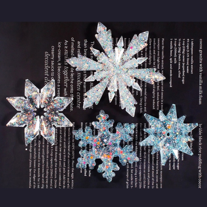 Siy 6Pcs Cetakan Resin Diy Bentuk Snowflake Bahan Silikon