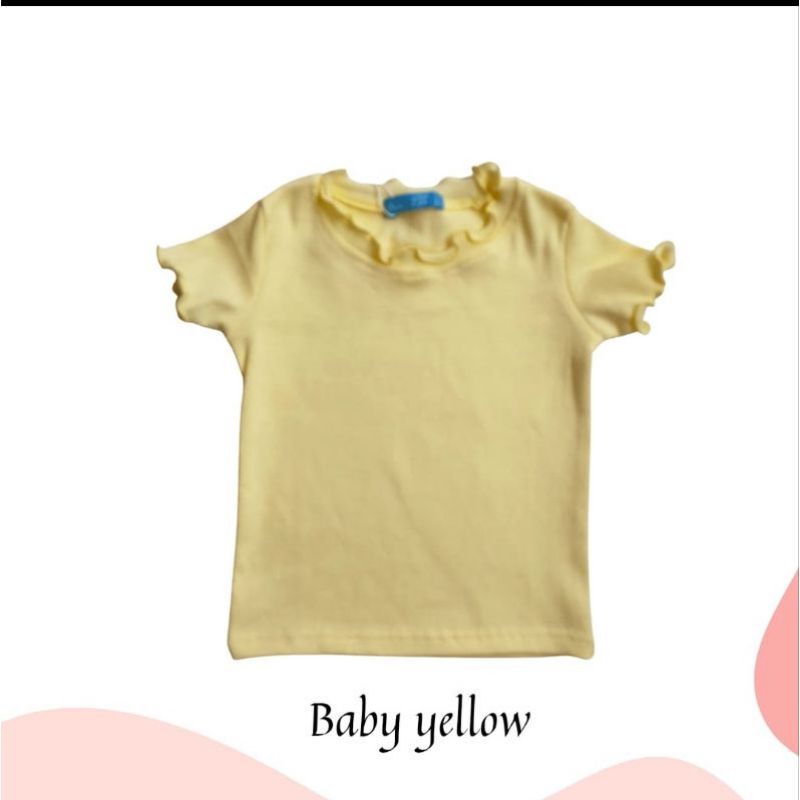 Baju Anak Perempuan Lengan Pendek KRIWIL Ruffle Knit Tee Rib | Baju Anak Perempuan Bahan Knit Rib