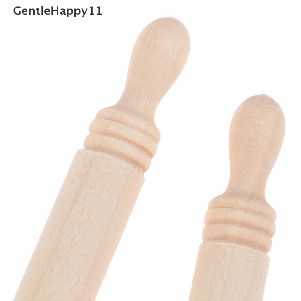 Gentlehappy 6pcs/set 1: 12rumah Boneka Miniatur Kayu Model Rolling Pin Aksesoris Dapur id