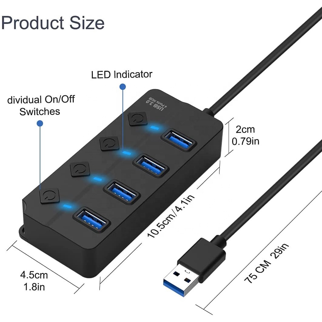 Hub adapter usb 3.0 4 port Kecepatan Tinggi Untuk PS4 Slim / Pro Komputer Laptop PC