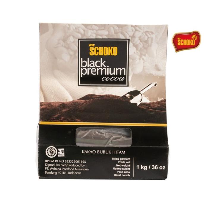 

SCHOKO Black Premium Cocoa Powder - 1 Kg / Low Fat 10/12 / Jet Black