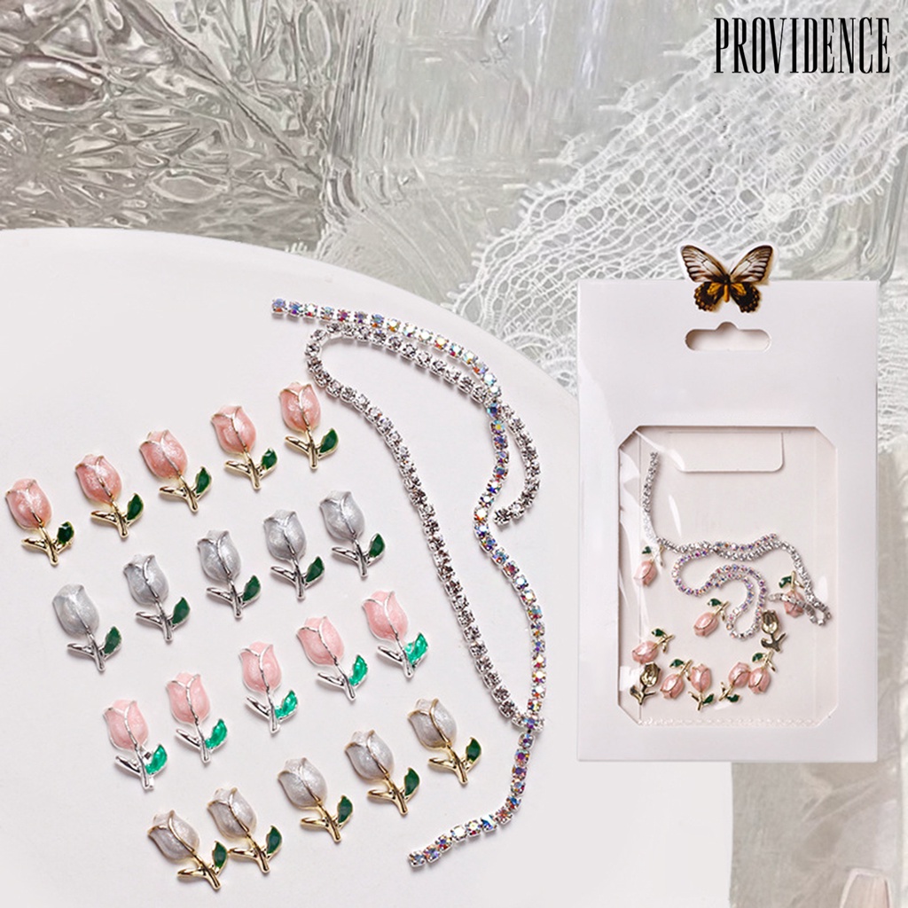 Providence 1 Pak Hiasan Kuku 3D Bentuk Bunga Tulip Bahan Resin Untuk Nail Art Wanita