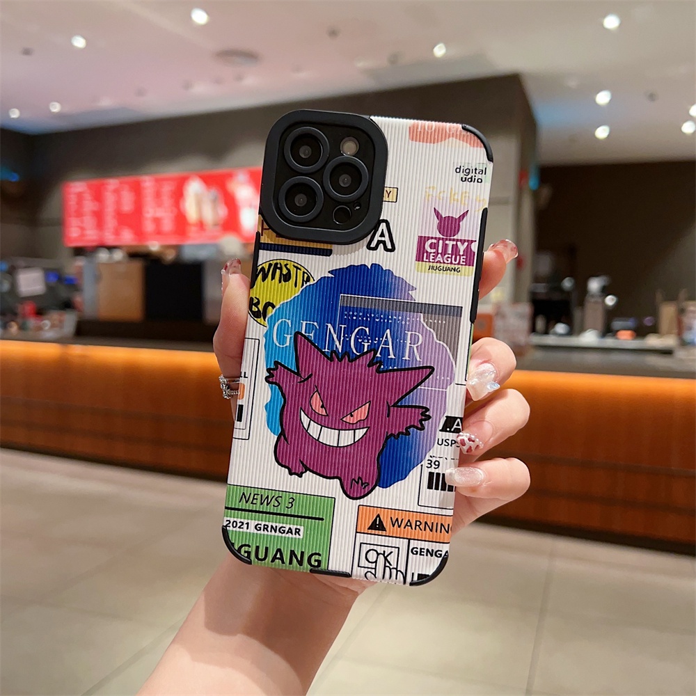 Case Motif Gengar Untuk iPhone 14 / 13 / 12 / 11 Pro Max 14 Plus 11 Pro 7 8 Plus X Xs Max XR