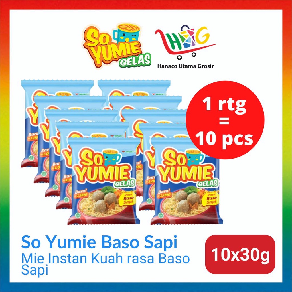 So Yumie Gelas Ayam Bawang / Baso Sapi / Soto Ayam 10x30g [ 1 RTG ]