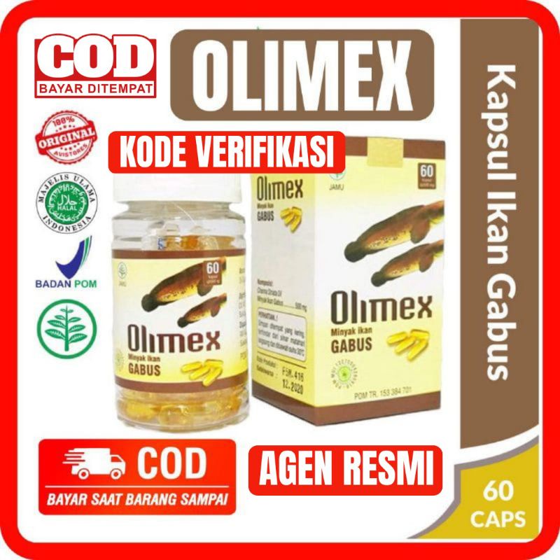 [𝗔𝗚𝗘𝗡 𝗥𝗘𝗦𝗠𝗜] 𝗢𝗟𝗜𝗠𝗘𝗫 - KAPSUL OLIMEX ORIGINAL OLIMEX Minyak Ikan Kutuk Olimex 60 Kapsul Pro Albumin -