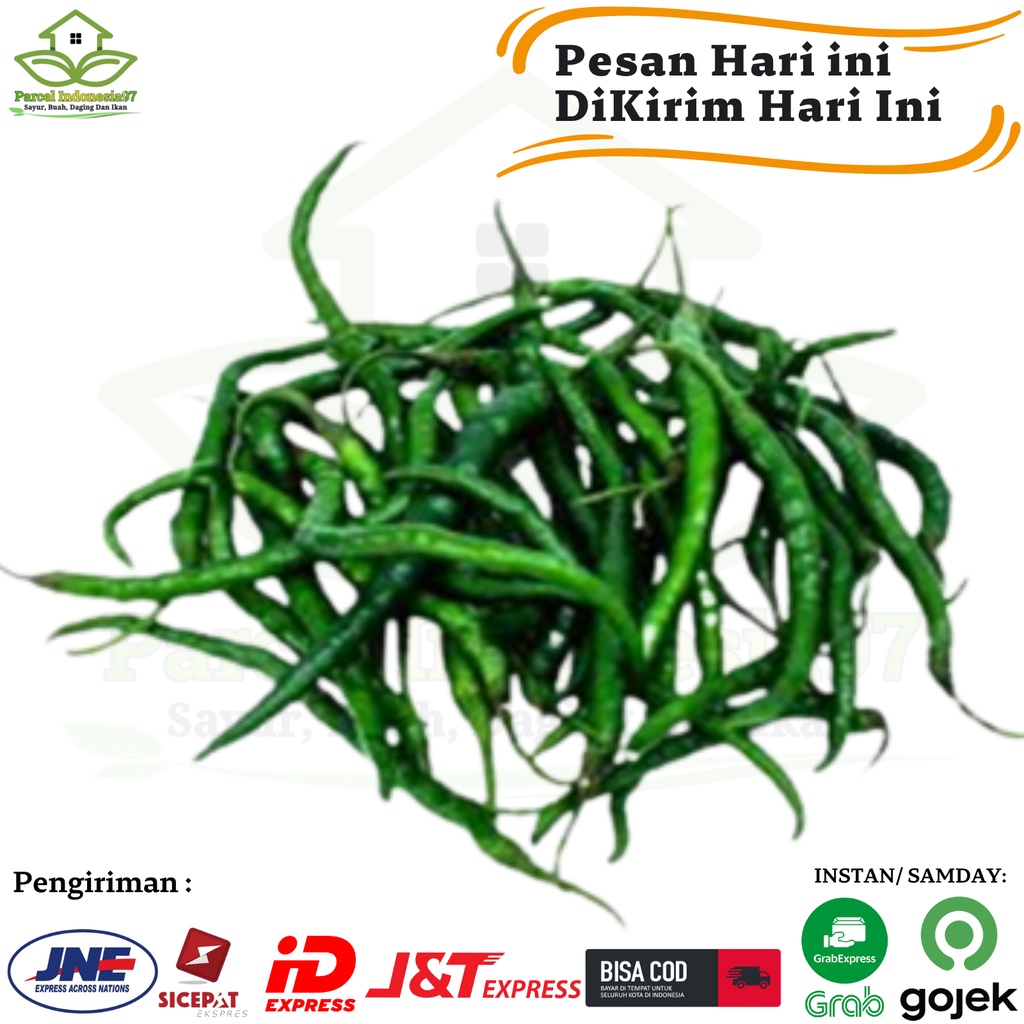 

Cabai kriting hijau 100 gram pasar murah