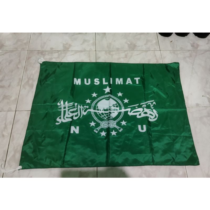 bendera NU-MUSLIMAT-ANSOR ukuran kecil. 55x75 besar 75x110