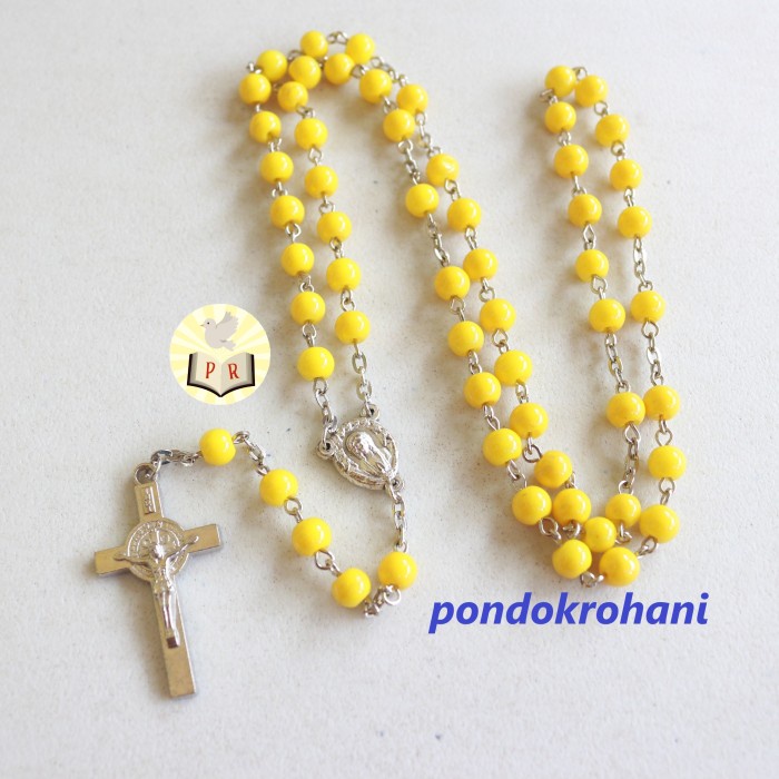 

ROSARIO KATOLIK BAHAN BATU ALAM - WARNA KUNING - DIAMETER 5 MM