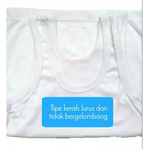 K711 - (hrg satuan) KAOS SINGLET ANAK AGREE  WARNA PUTIH POLOS UNTUK USIA 6 BLN - 15 TH