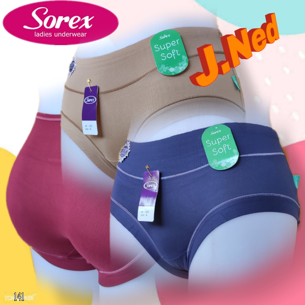 J141 (harga satuan) Sorex Super Soft Celana Dalam Wanita Dewasa dan Remaja Size M L EL QL