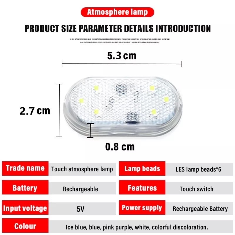 Lampu Led Kabin Mobil lemari Baju Lampu Sentuh Portable Model Tempel rechargeabel