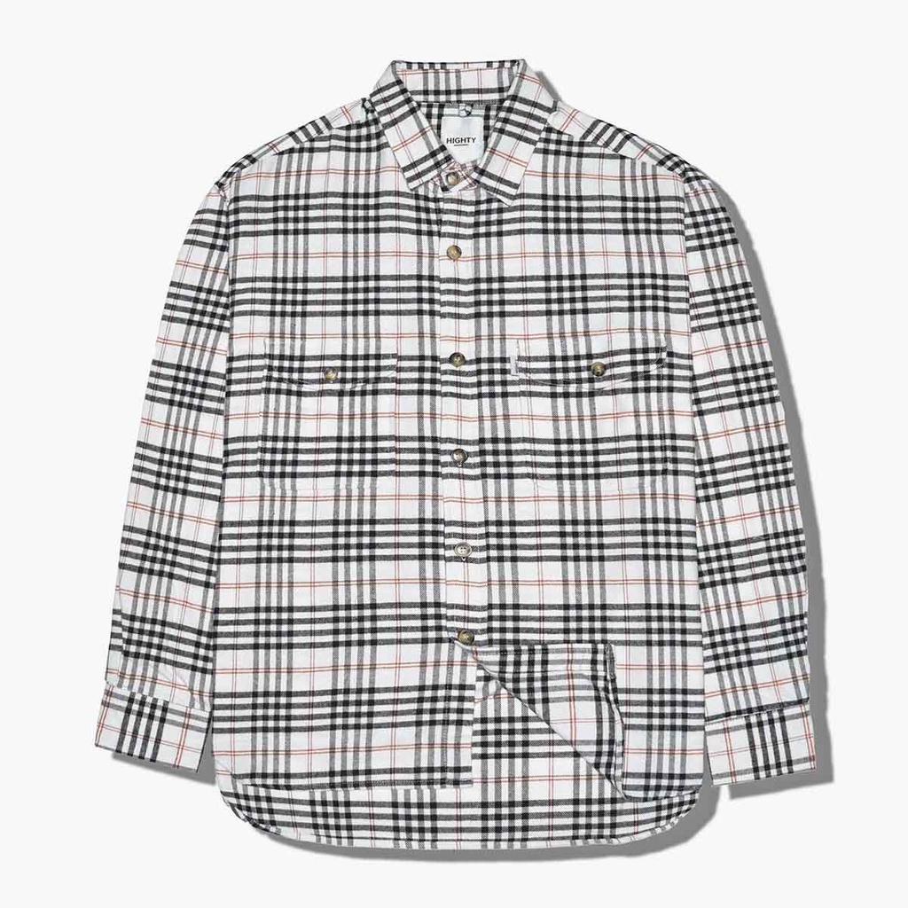 Jual Highty Black White Check Flannel Overshirt Kemeja Flannel Kemeja Pria Shopee Indonesia