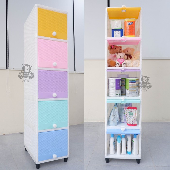 

Filling Cabinet Lemari Cabinet Plastik Serbaguna Club Flip Susun 5 Single