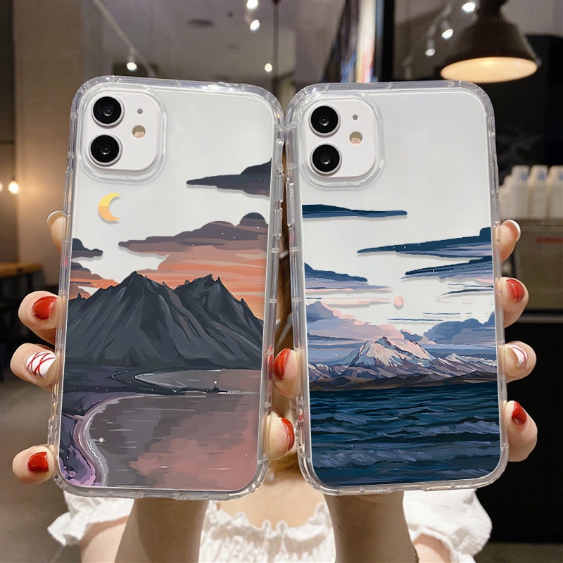 Casing Silikon OPPO Reno 6 6Z 6Pro Plus 6Lite 4SE 4F 4Lite 4Z 2F 2Z 5Z 5F 5Lite 5K 7Z 7SE 7Pro Motif Lukisan Pemandangan