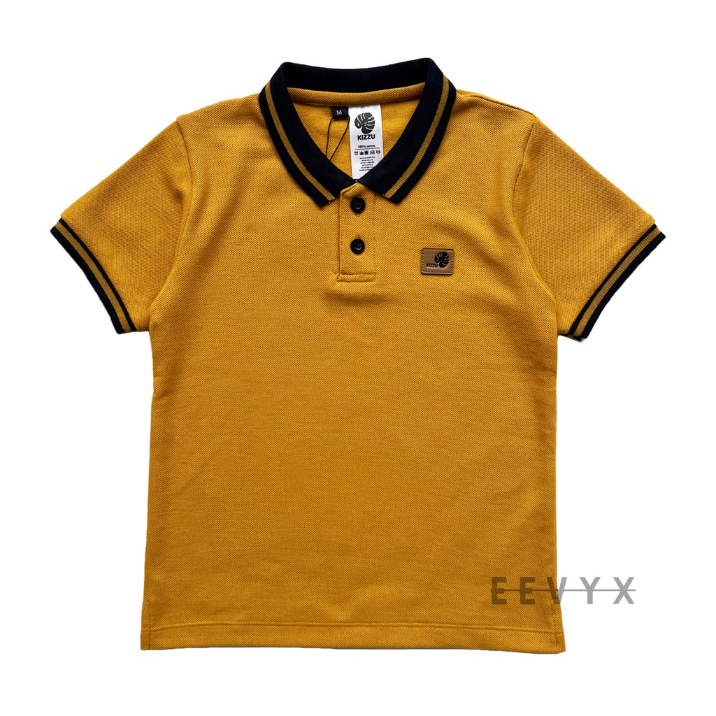 Kizzu Baju Polo Shirt / Kaos Polo Kerah Polos Putih Anak Laki Laki Umur 1-12 Tahun - Wangki - Eevyx Store