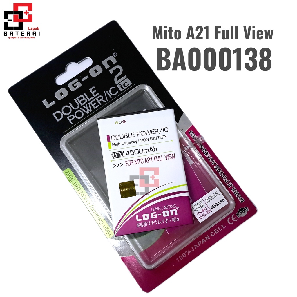 LOG - ON Baterai Mito A21 Full View BA00138 Double IC Protection Battery Batre