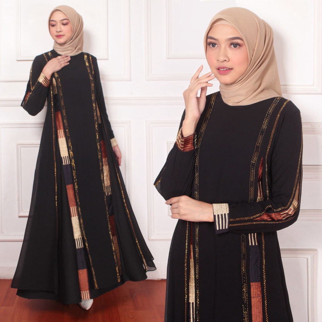 Unna_Store.2019 /Abaya Kaftan Turkey Premium Quality Fashion Mewah Hitam Wanita Dewasa Elegan Modern