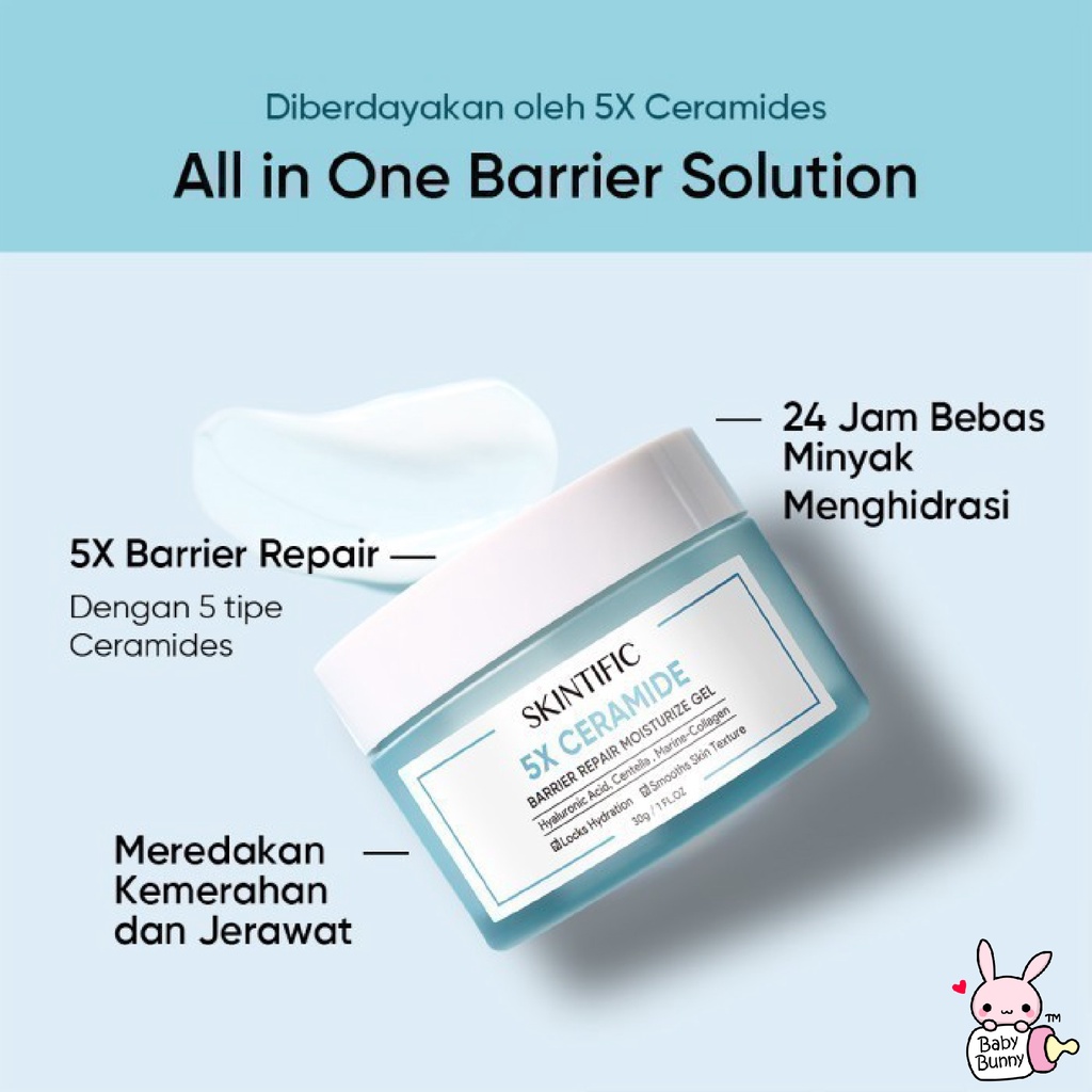 ❤ BELIA ❤ SKINTIFIC 5X Ceramide Series | Moisturzer | Cleanser | Soothing Toner | Serum Sunscreen | Repairing Mask | Repair Serum | BPOM