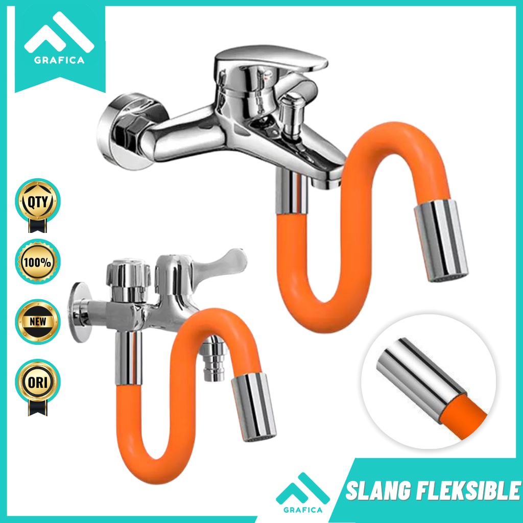 SELANG SAMBUNGAN KRAN AIR FLEKSIBLE ELASTIS 360 DERAJAT SLANG KERAN AIR WASTAFLE WESTAFEL SARINGAN K