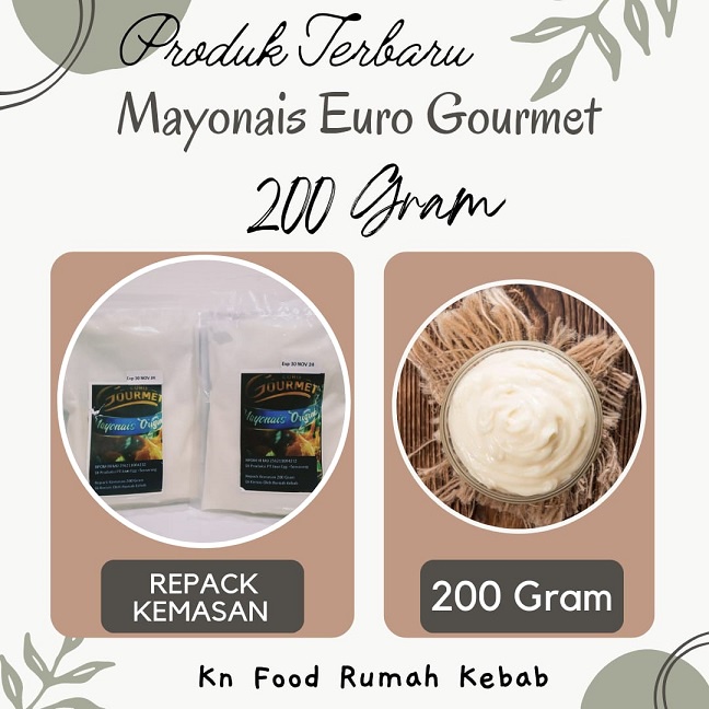 

Euro Gourmet Mayonnaise Reguler 200gram, kemasan Repack