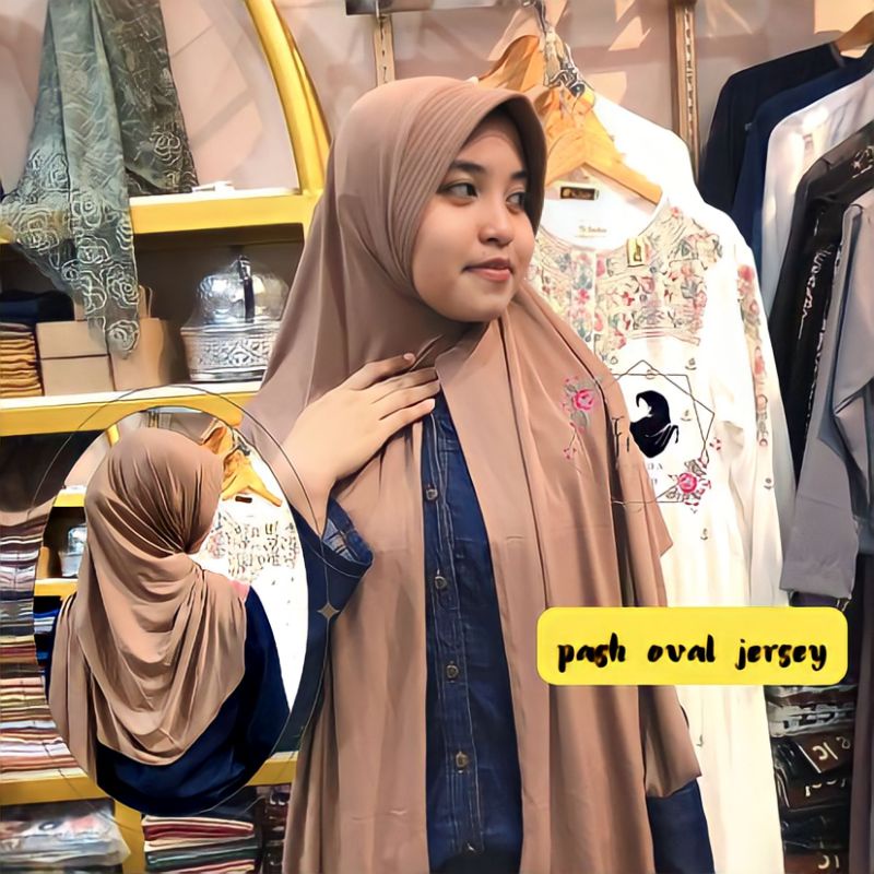 Pashmina instant Ped jersey oval belakang // pashmina oval jersey