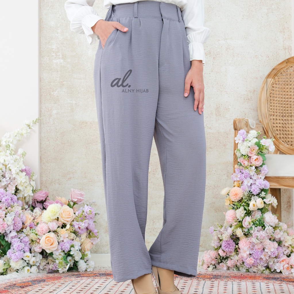 Premium Celana Kulot Crinkle Highwaist Wanita Loose Cullote Pants