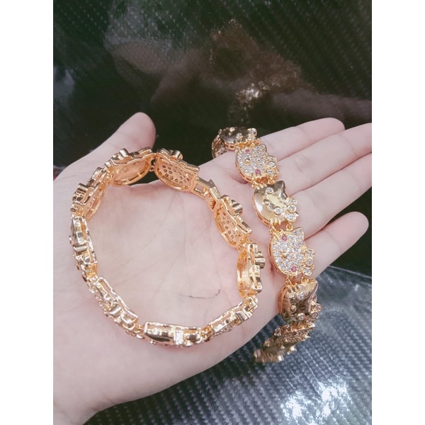 Gelang tangan wanita // gelang hellokity // gelang lapis emas //gelang permata