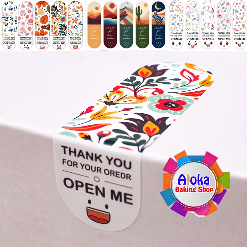 

100 Pcs 2x7cm Sticker Thank You / Label Segel Sticker Terima Kasih