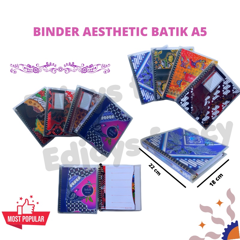 

Binder aesthetic Binder note kecil A5 batik