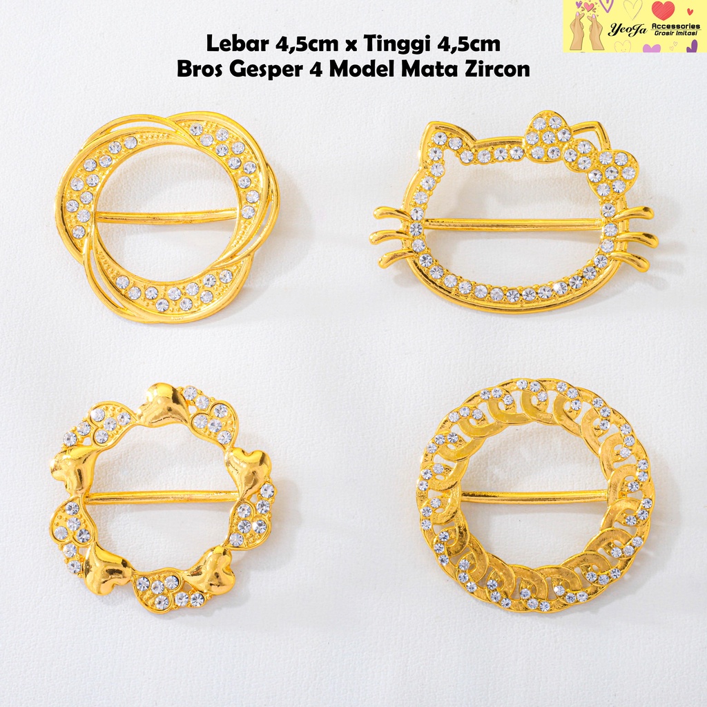 Bros / Ring / Gesper / Syal / Slendang / Hijab / 4 Model Mata Zircon