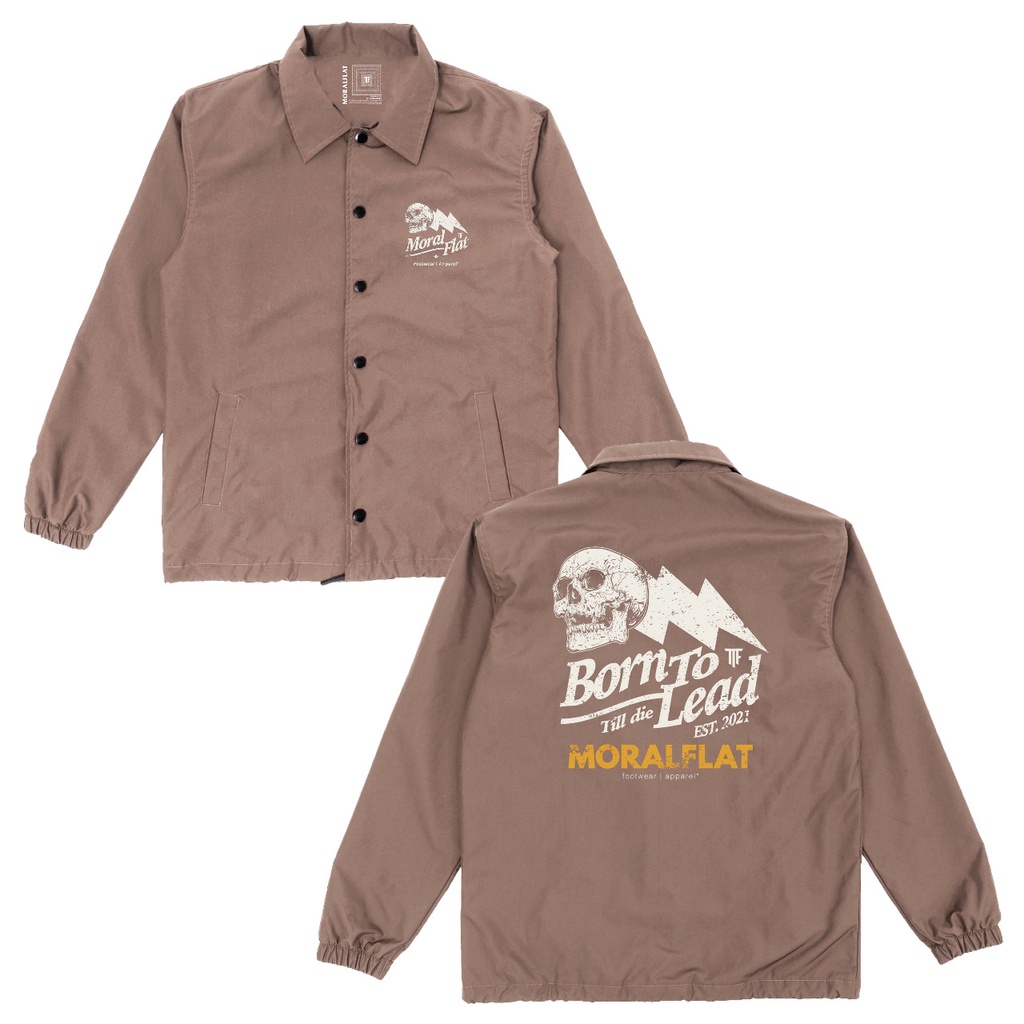 Moral Flat Official-Windbreaker Jacket-Born To Lead-Brown
