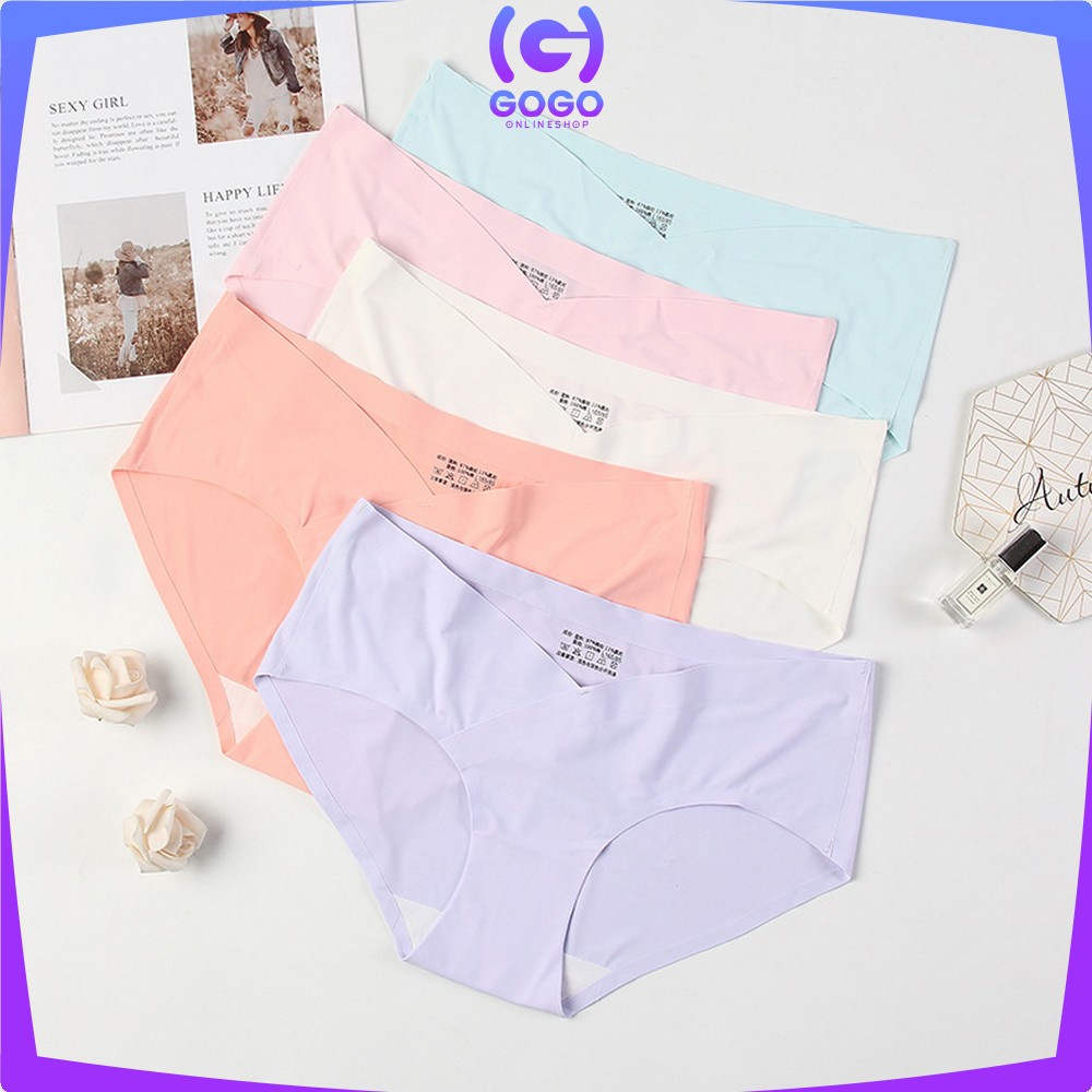 GOGO-P37 Celana Dalam Seamless Wanita V Shape Low Waist Panties CD Kolor Perempuan