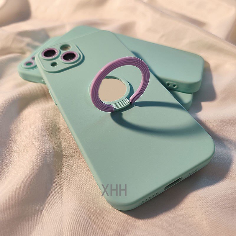 Case Silikon Warna Hijau Mint Untuk iPhone 14 13 12 11 Pro X XS Max XR 7 8 Plus