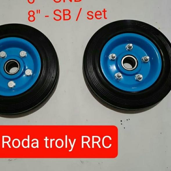 roda troli 8" inch ban karet Roda karet troli 8" inch