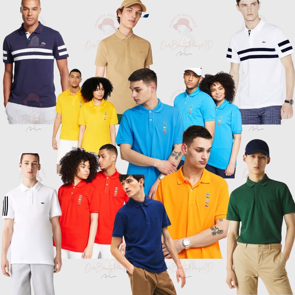 LCT Kaos Pria Polaroid Polo Stripesleeve Cheststripe
