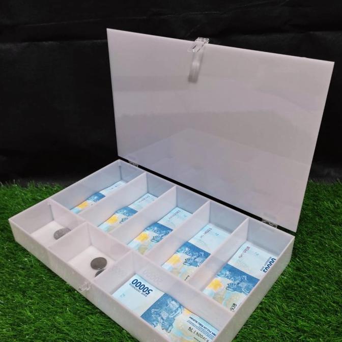 Akrilik kotak uang laci. penyimpanan uang di laci kasir