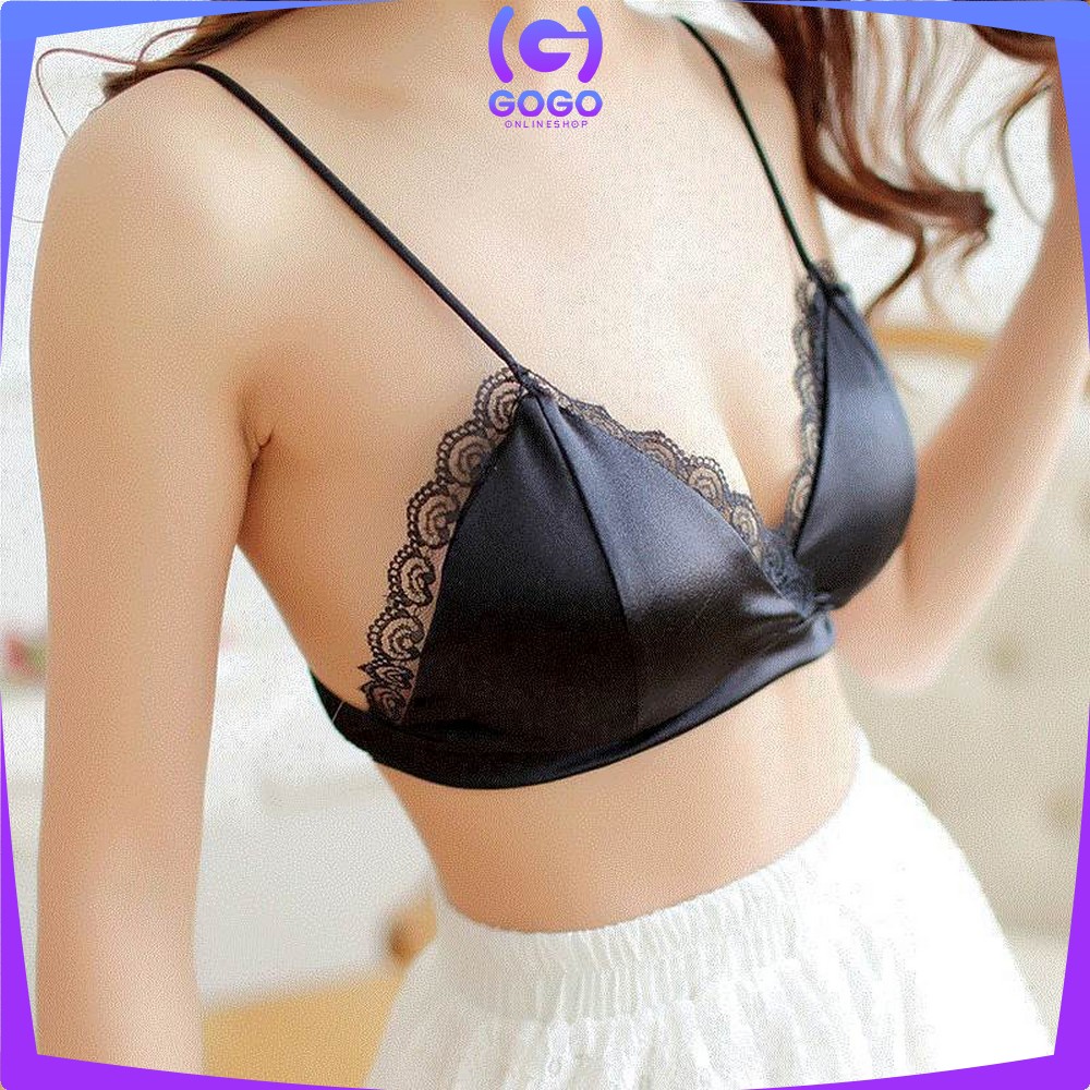 GOGO-P69 P70 Pakaian Dalam Wanita Bra Cup Segitiga Tanpa Kawat / BH Push Up Renda / Beha Wanita Sexy