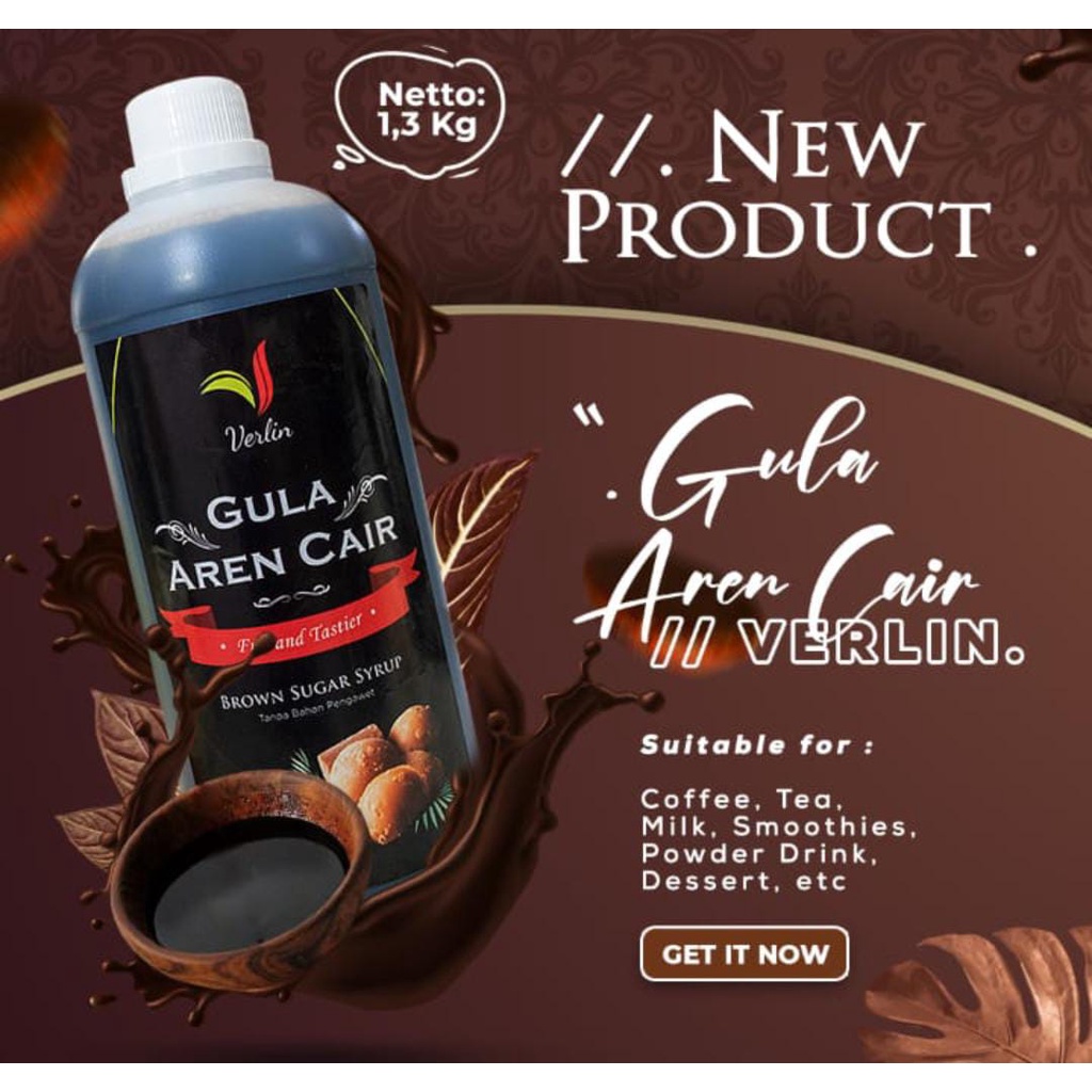 

Gulaaren cair verlin 1,3kg gula aren verlin 1liter brown sugar cair 1lt