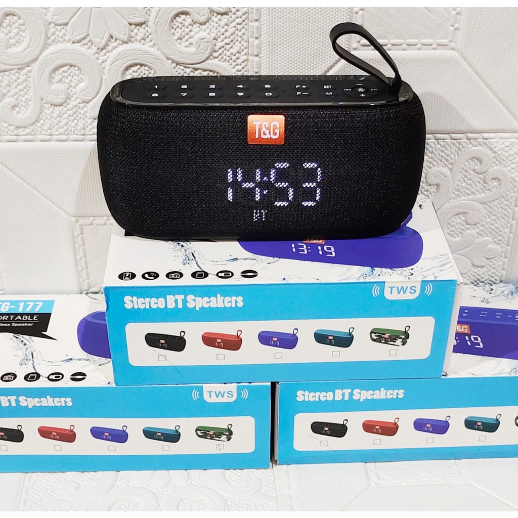 COD SPEAKER BLUETOOTH WIRELESS TG177 ORIGINAL MULTIFUNGSI CLOCK ALARM TERBARU