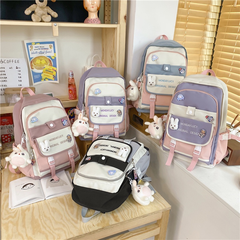 WYK143 Tas Ransel Wanita MondayLucy Original Design Sekolah Kuliah Backpack School Impor TKM