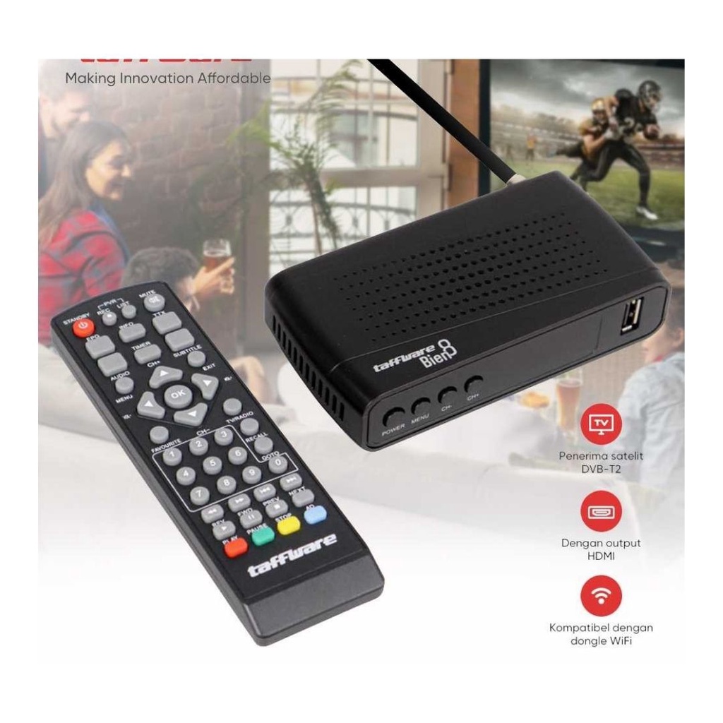 STB TV Digital Set Top Box 1080 DVBT2 Pengganti TV Analog HDMI RCA BN8