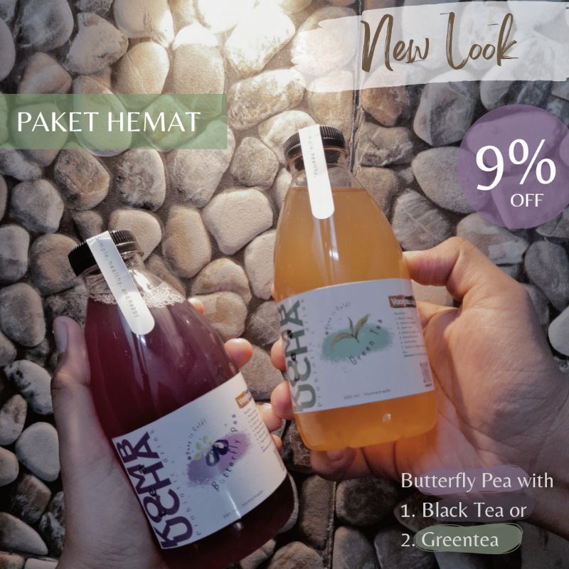 

[ PAKET HEMAT ] 350 ml x 2 botol | Probiotic Kombucha Tea | Minuman Probiotik | Detox | Teh Kombucha by Voorjou.RH