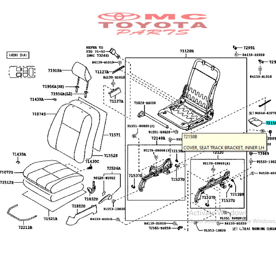 Tutup Cover Kaki Jok Depan Kiri Avanza Xenia 72158-BZ020-B0