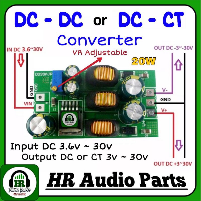 Modul Step Up DC to DC to CT 20W Adjust DC 3.6v~30v to DC/CT 3v~30v