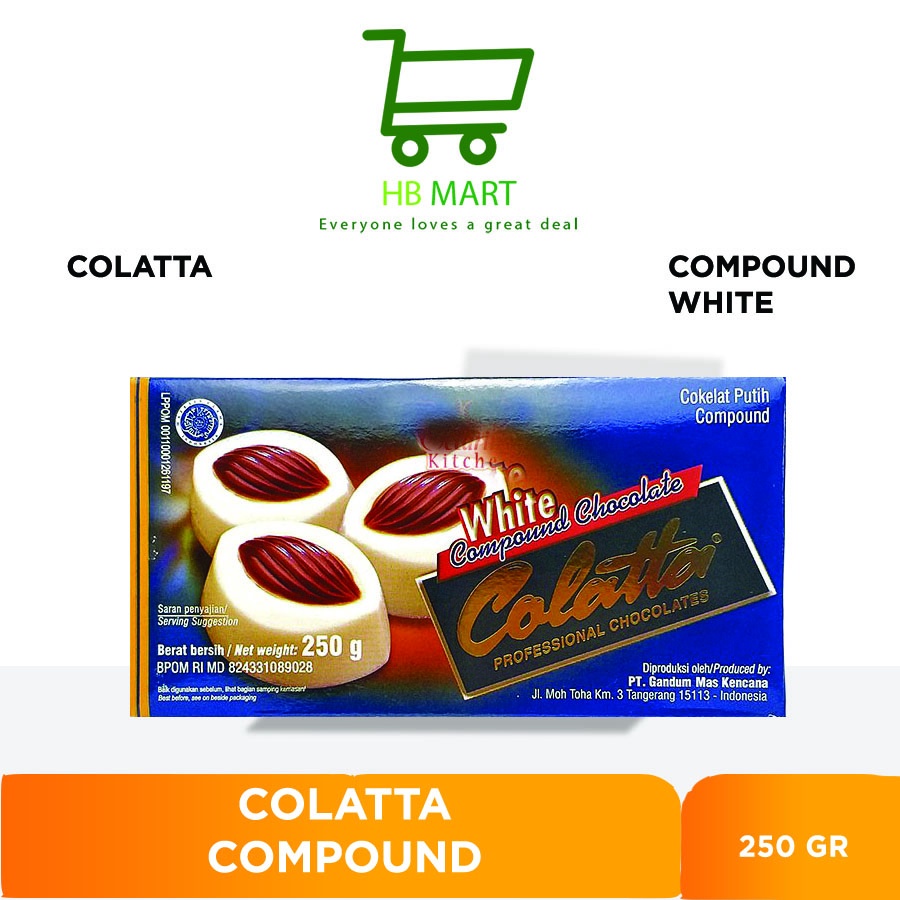 

COLATTA White Chocolate Compound 250 gram - Coklat Putih Batang 250gr