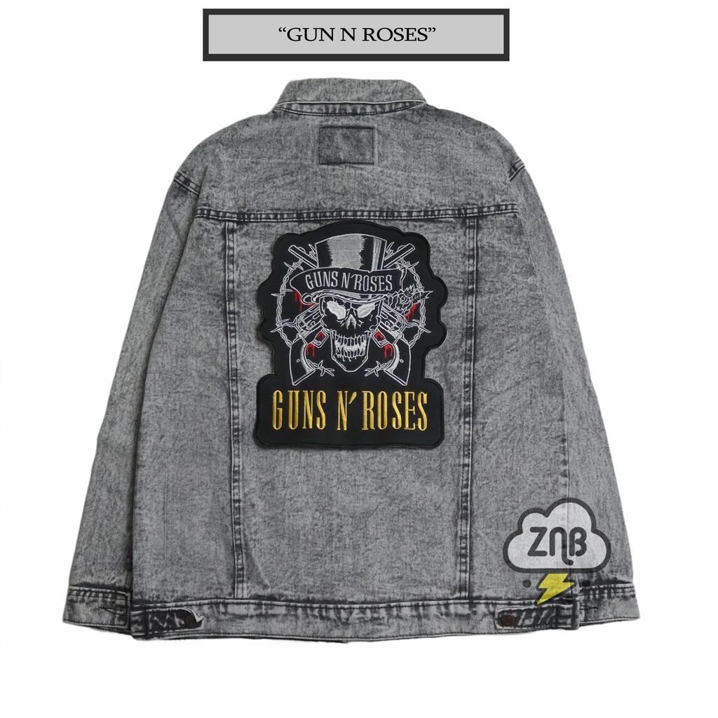 EMBLEM BORDIR  PATCH MUSIK GUNS N ROSES PATCH BESAR AKSESORIS OUTFIT