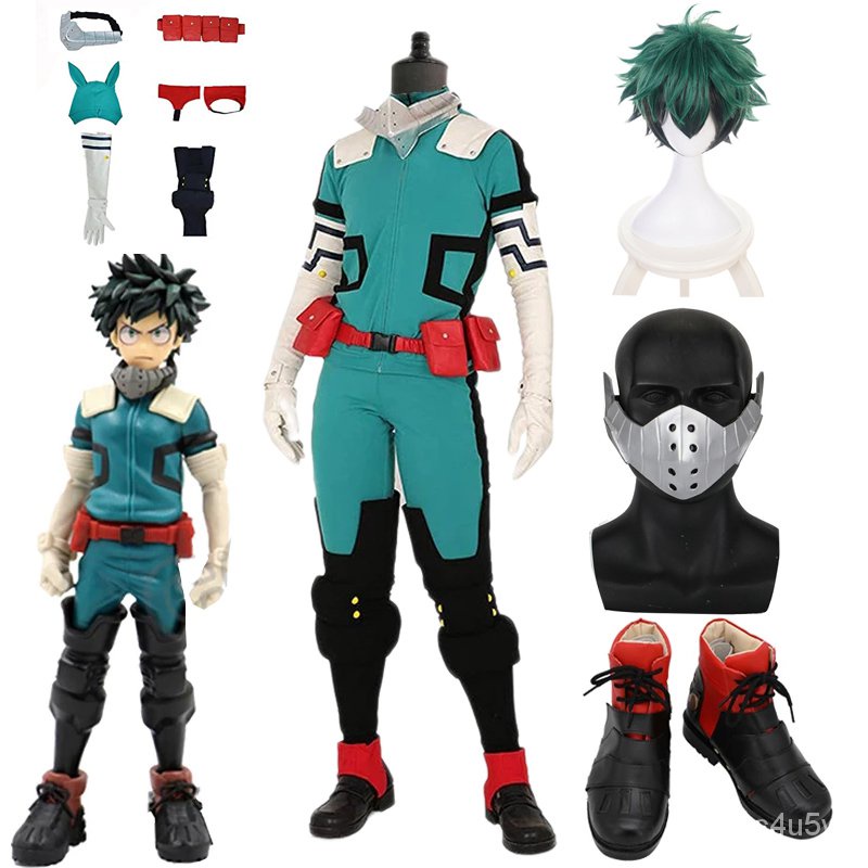 Midoriya Izuku Deku Battle Cosplay Costume Anime My Hero Academia Cosplay Boots Shoes Wig Unisex J02