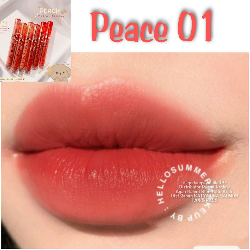 LIPSTIK WATERPROOF - LIPGLOS - LIPSTIK TAHAN LAMA DAN RINGAN - LML 1044-Peace 01
