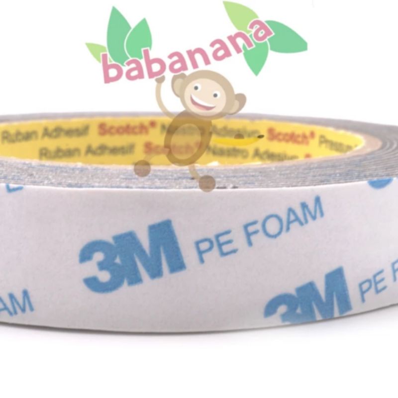 Double Sided Tape Foam 3M 1600TG Abu-abu 4M x 18mm x 1.0mm dobel tip